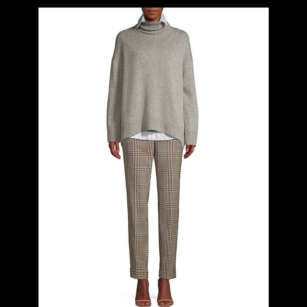 Lafayette 148 Clinton wool blend plaid pants cuffed tapered trousers